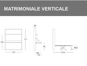 Misure del Letto Harry matrimoniale verticale