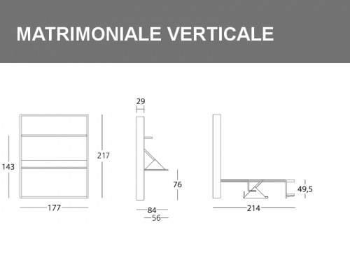 Misure del Letto Harry matrimoniale verticale