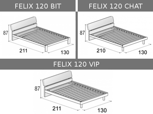 Dimensioni del letto piazza e mezza Felix