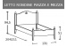 Schema delle misure del letto Rondine piazza e mezza