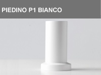 Piedino in legno P1 arrotondato con base piatta h.6cm, colore Bianco