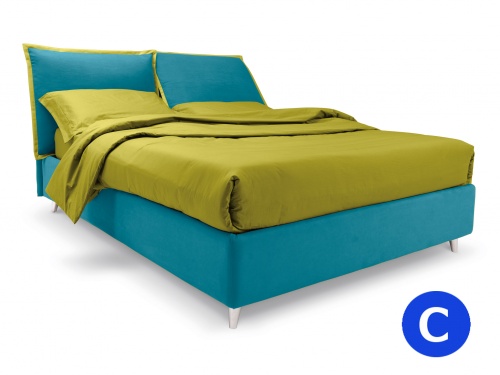 Noctis letto matrimoniale imbottito So Pop bicolor con contenitore e rete a doghe, anche in versione king size