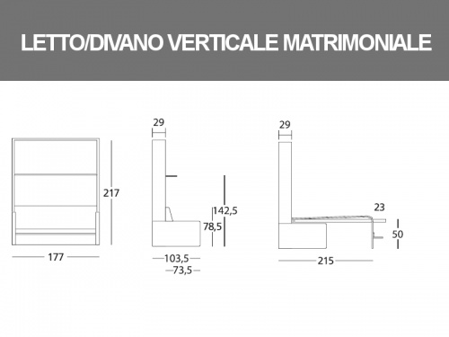 Misure del Dile matrimoniale verticale