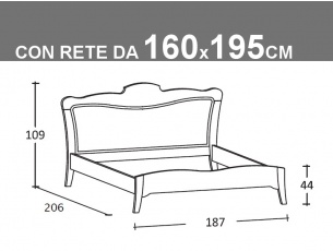 Schema Arcanda matrimoniale con rete da 160x195cm