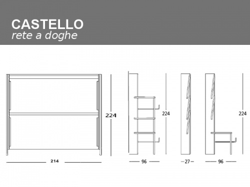 Misure del letto Castello 2002 a scomparsa orizzontale