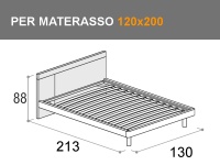 Letto piazza e mezza Doimo Cityline Discover per materasso da 120x200cm