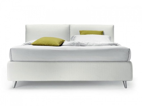 Letto matrimoniale imbottito Noctis London con rete e piedino alto 11cm