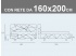 Misure del letto Noctis Marvin matrimoniale imbottito con rete a doghe da 160x200cm