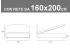 Misure del letto matrimoniale tessile Noctis Jazz con rete a doghe da 160x200cm
