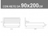 Misure del letto singolo Noctis Smart con box contenitore, testata bicolore e rete a doghe da 90x200cm