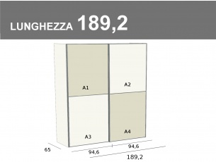 Armadio scorrevole da 189,2 cm