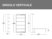 Misure del Singolo girevole verticale