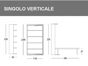 Misure del Singolo girevole verticale