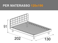 Letto Tender con giroletto Vip per materasso da 120x190cm