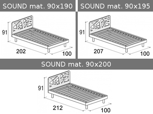 Dimensioni esterne del letto singolo Doimo Cityline Sound