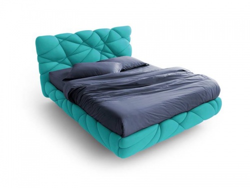 Letto imbottito Marvin con rete a doghe e contenitore folding Box in tessuto Lycra 702