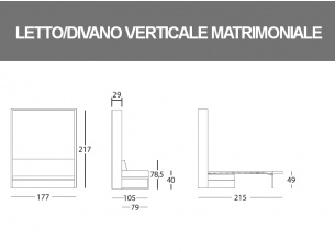 Misure del Letto a scomparsa Houdini matrimoniale verticale