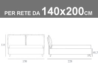 Letto alla francese Noctis So Pop con rete a doghe da 140x200cm