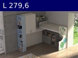 Castelponte angolare Largh cm 279,6 con libreria terminalemm2796x2580x2090