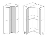 Armadi angolari e cabine armadio kop con anta battente h.226cm