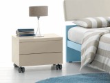 Comodino moderno per cameretta con 2 cassetti da 45 o da 60cm Doimo Cityline modello Alfa su ruote