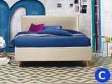 Letto matrimoniale con contenitore brevettato Folding Box di Noctis modello Bob, un letto classico rivisitato in chiave moderna per assecondare i gusti di tutti