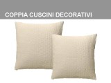 Coppia di cuscini decorativi, un cuscino da 50x50cm e un cusicno da 40x40cm
