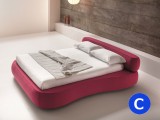Letto matrimoniale imbottito con rete a doghe e contenitore, dalle forme morbide e eleganti Noctis States